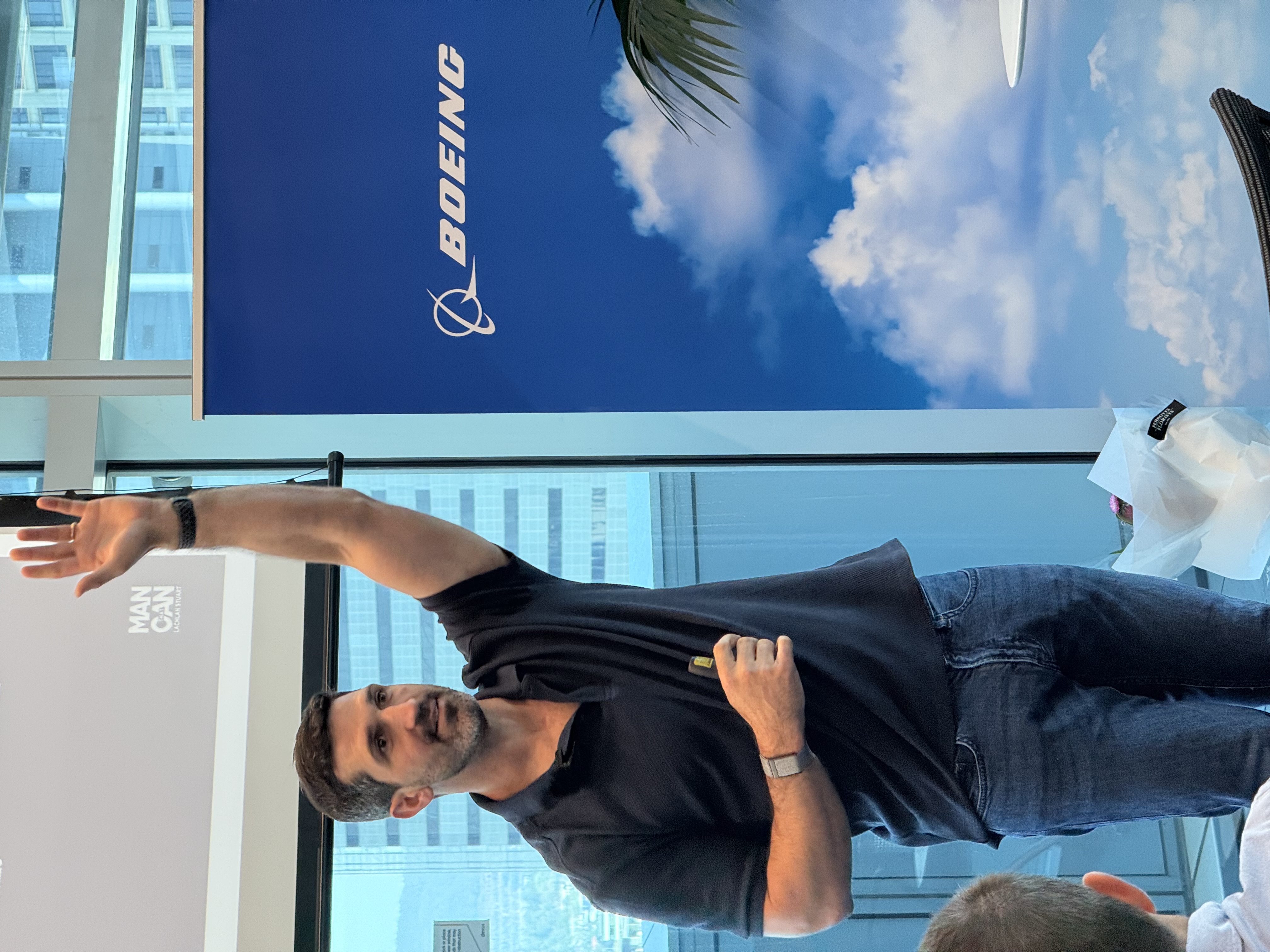 Lachlan Stuart speaking at Boeing in Brisbane