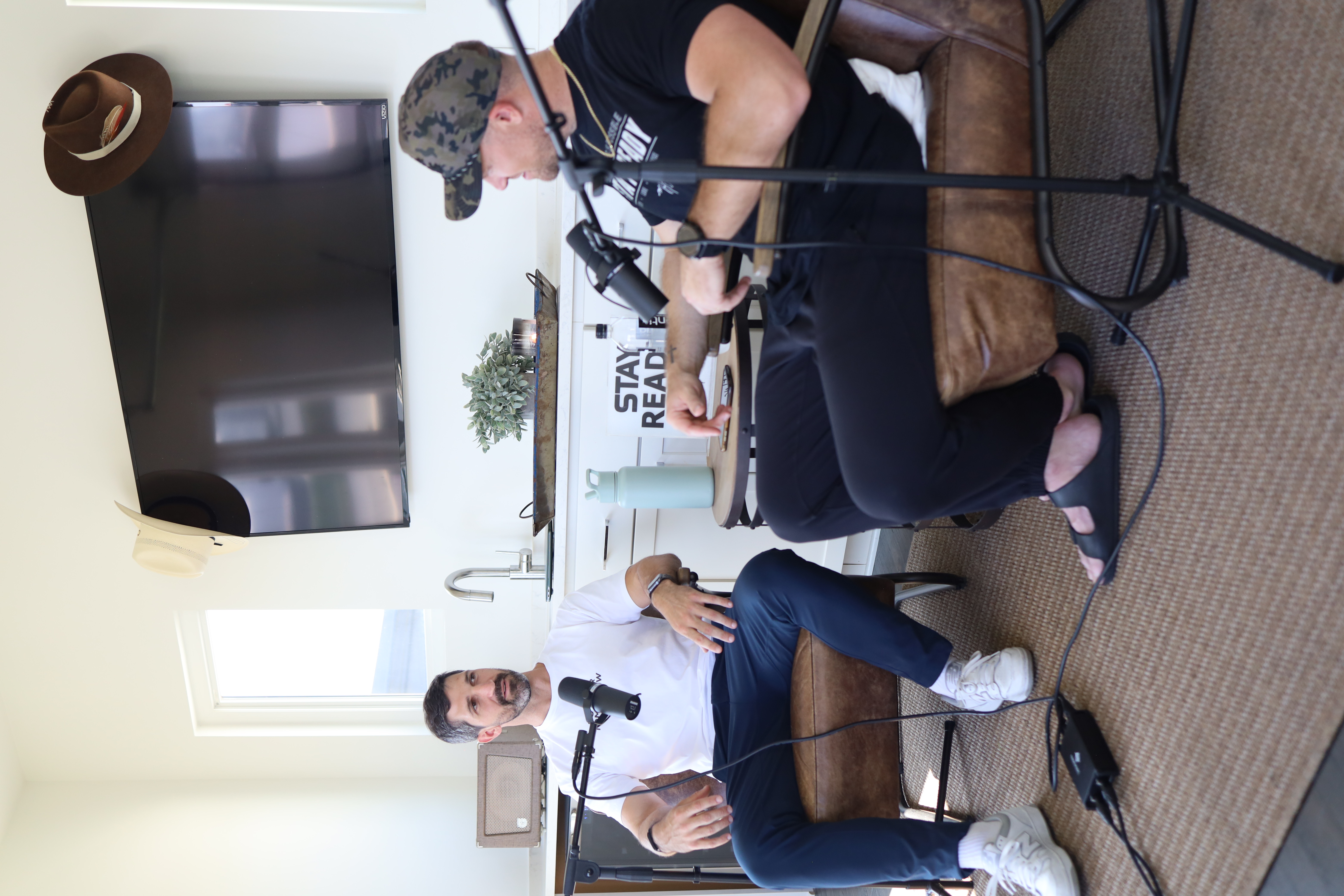 Lachlan Stuart recording Man That Can podcast