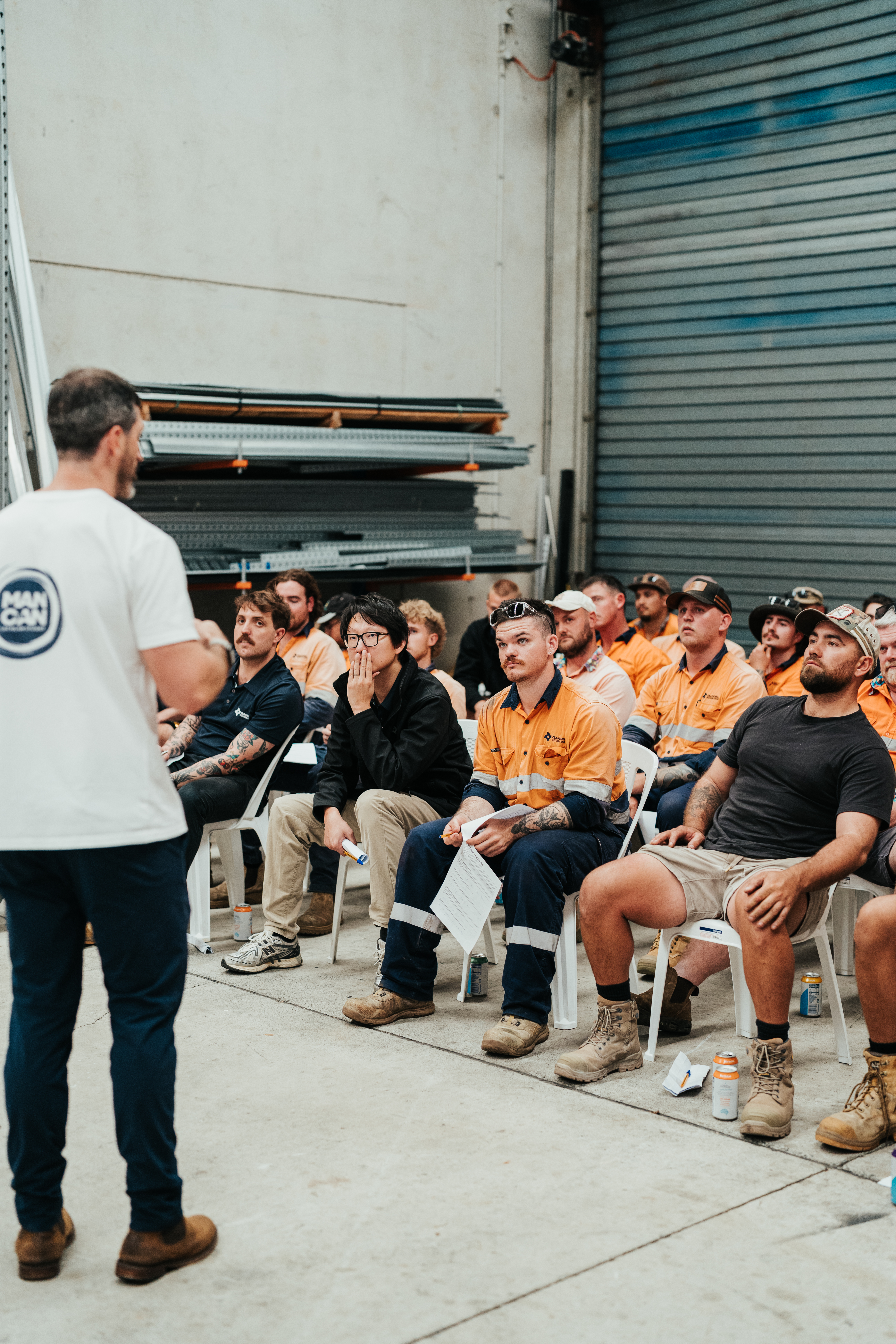 The Gardel Electrical team with Lachlan Stuart after the Built for Pressure workshop, Brisbane 2026