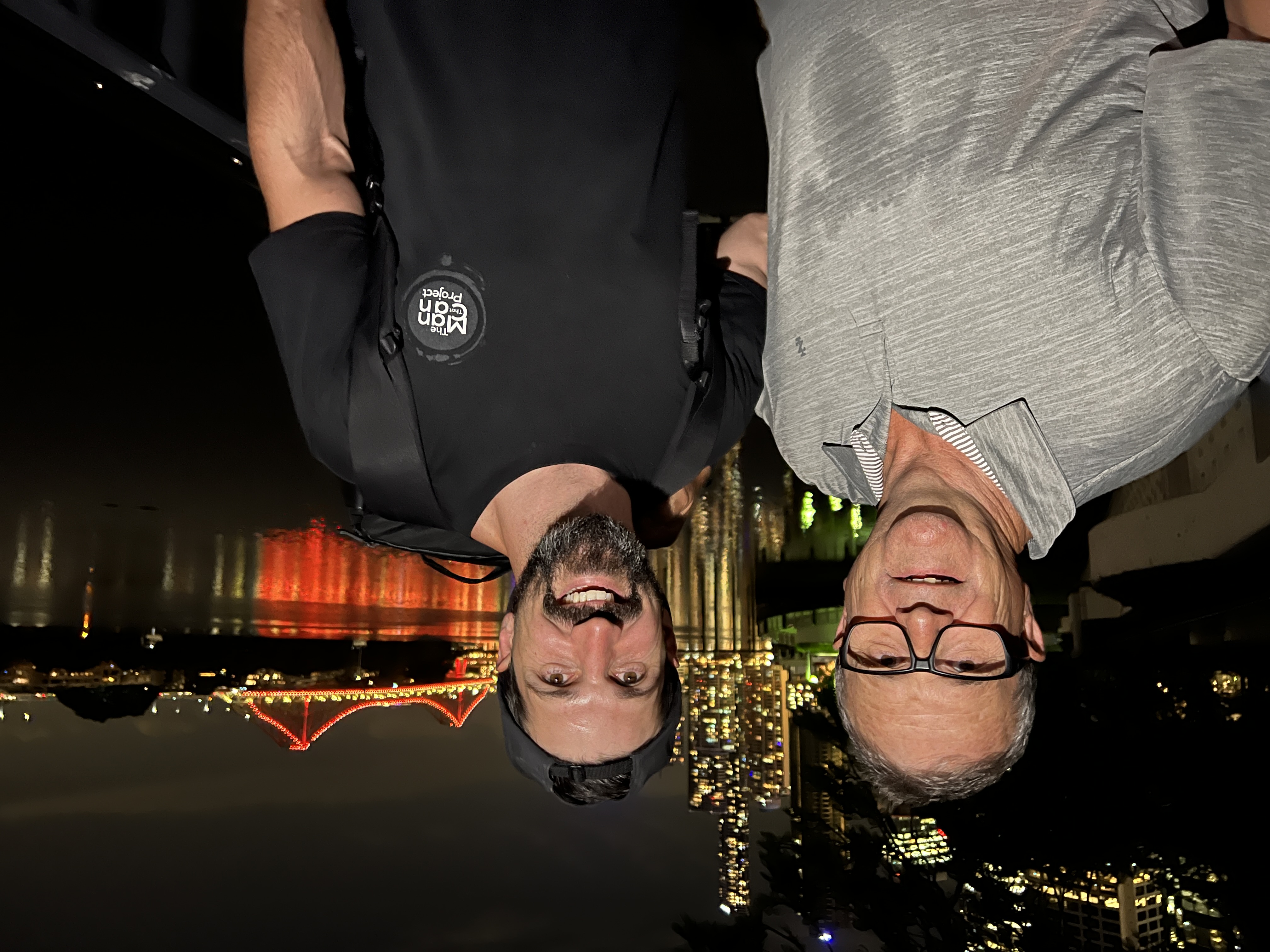 Andrew Stuart and Lachlan Stuart during the 12-hour overnight walk