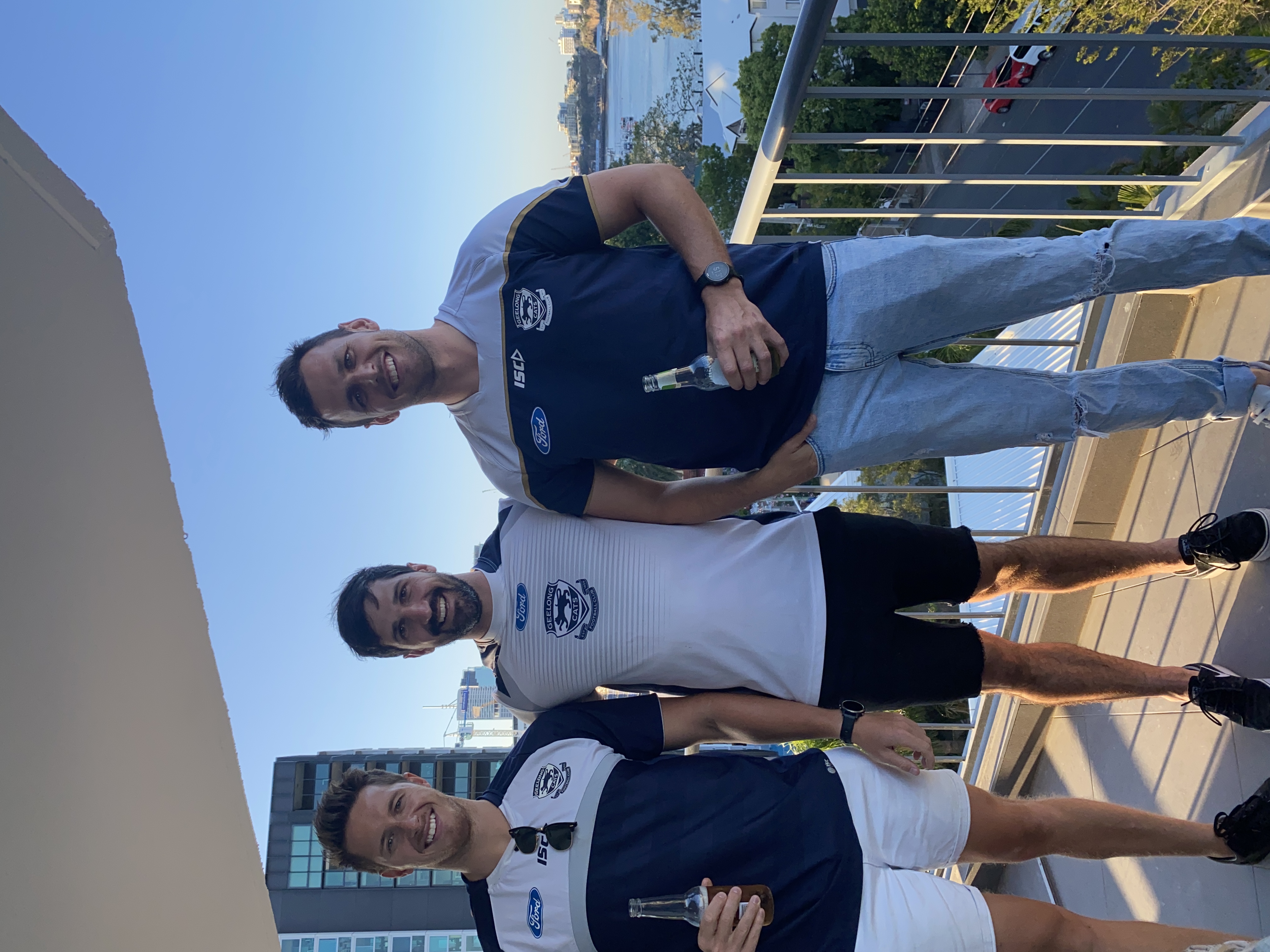 Bradley Matthews, Lachlan Stuart, and Liam Sheppard heading to the Geelong Cats game