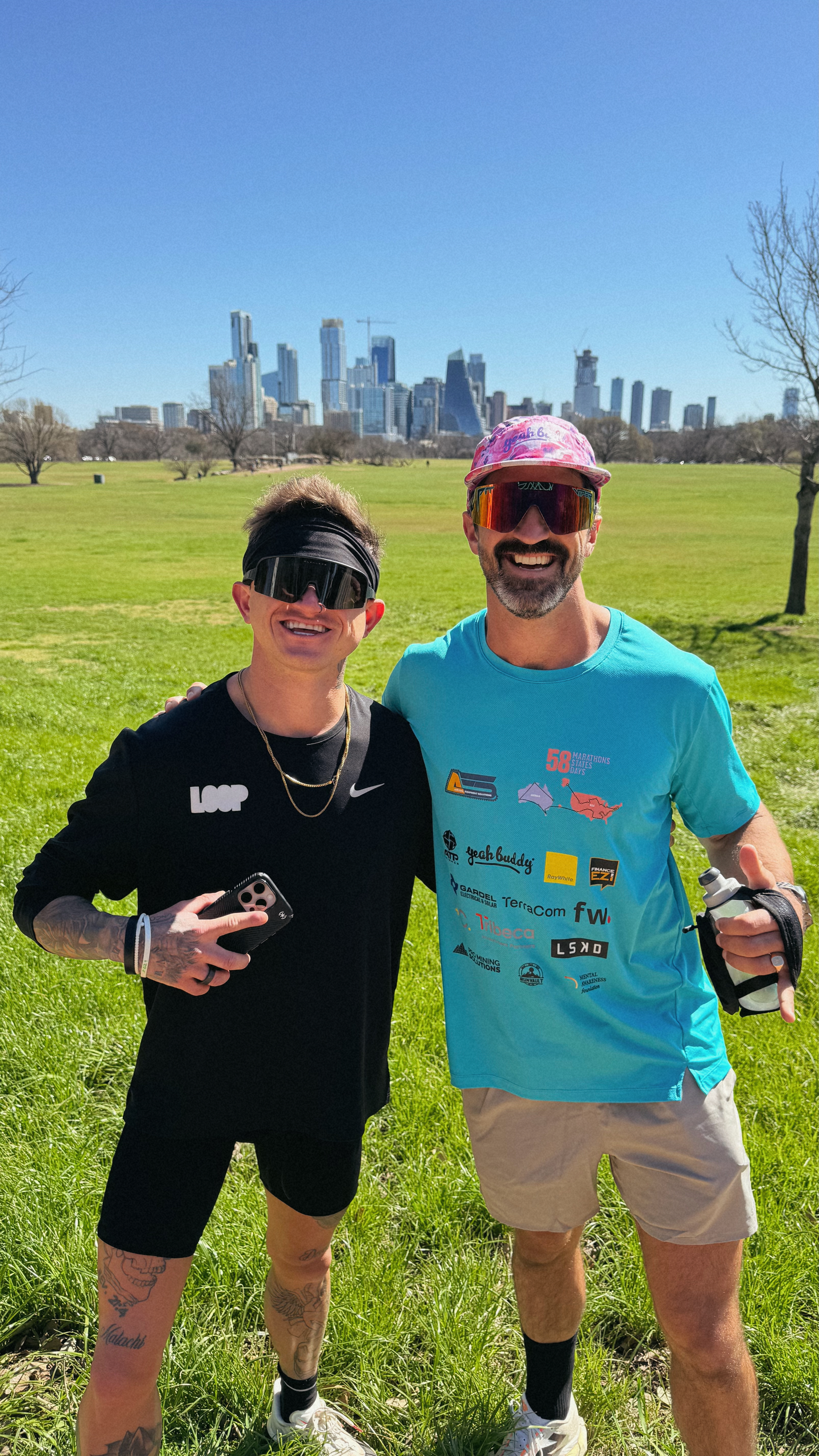 Matt Johnson and Lachlan Stuart in Austin, Texas discussing rock bottom and rebuilding